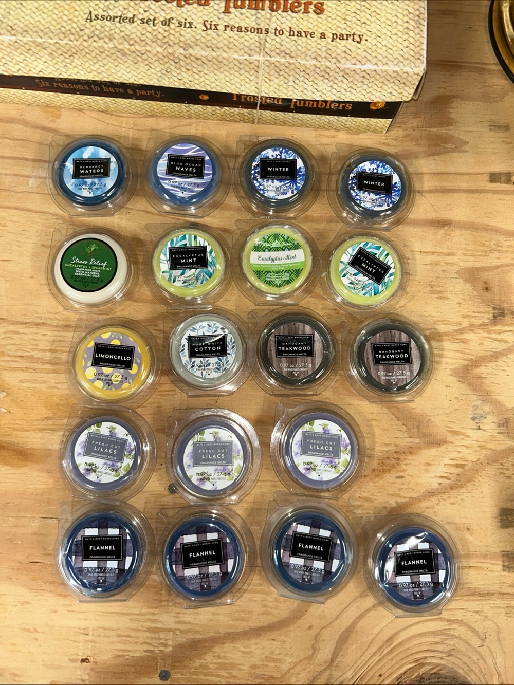 Bath & Body Works Wax Melts Assorted Lot of 19 Clamshell Packaging Mixed Scents